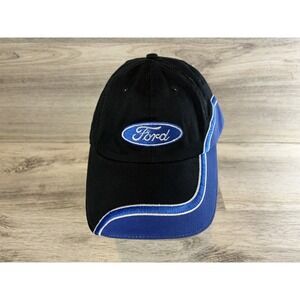 Ford Racing Stripe Baseball Hat Cap One Size Hook Loop Adjustable Mens Cars